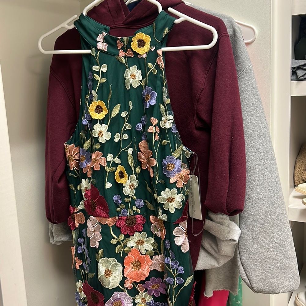 Green floral dress